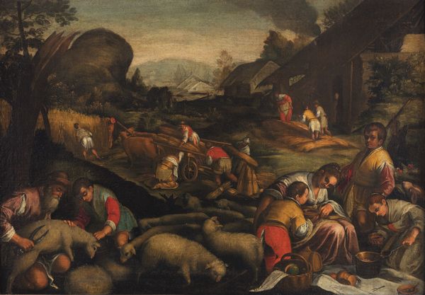 Jacopo Da Ponte detto Jacopo Bassano, Bottega di : Le quattro stagioni  - Asta Old Masters Paintings - Associazione Nazionale - Case d'Asta italiane