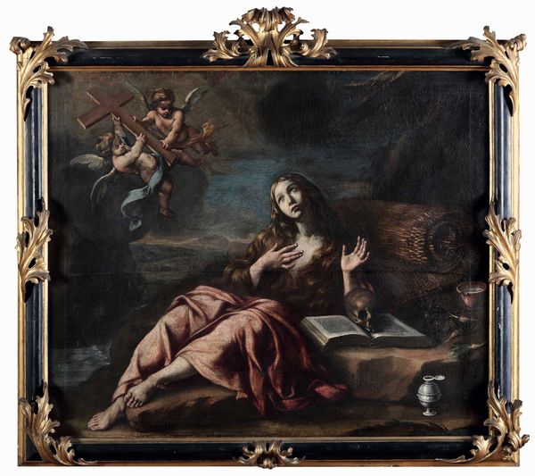 Scuola romana del XVII secolo L'estasi di Maria Maddalena  - Asta Old Masters Paintings - Associazione Nazionale - Case d'Asta italiane