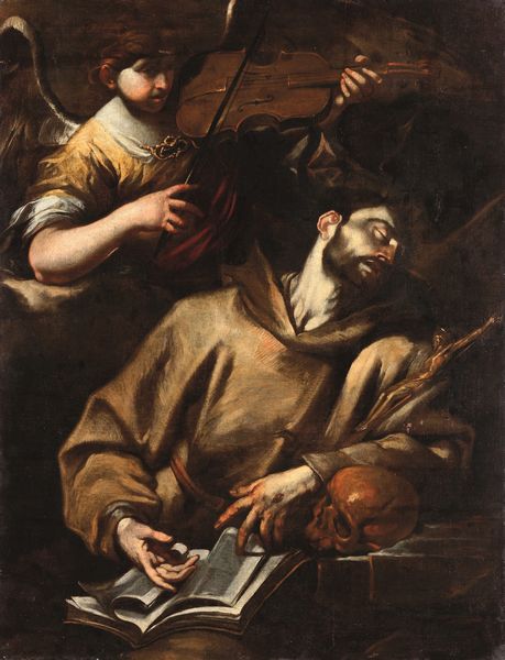 Scuola genovese del XVII secolo San Francesco in estasi  - Asta Old Masters Paintings - Associazione Nazionale - Case d'Asta italiane