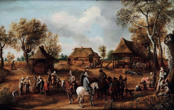 Scuola olandese del XVII secolo Villaggio con contadini  - Asta Old Masters Paintings - Associazione Nazionale - Case d'Asta italiane