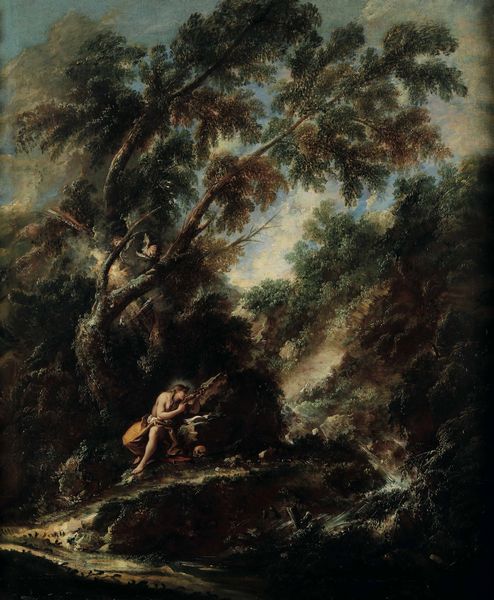 Sebastiano Ricci (Belluno 1659 - Venezia 1734) e Antonio Francesco Peruzzini (Ancona 1643 - Milano 1724) Paesaggio con santa Maria Maddalena penitente  - Asta Old Masters Paintings - Associazione Nazionale - Case d'Asta italiane