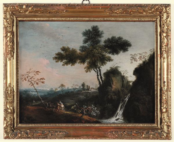 Giovan Battista Cimaroli : Paesaggio con figure e cascata  - Asta Old Masters Paintings - Associazione Nazionale - Case d'Asta italiane