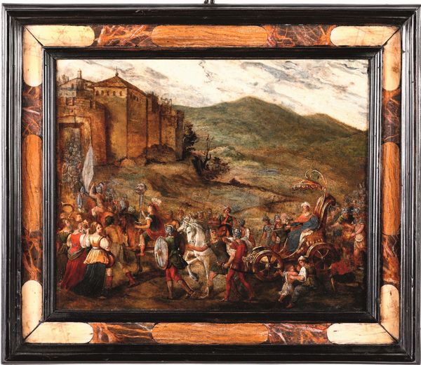 Antonio Tempesta, Attribuito a : Conquista di una citt�  - Asta Old Masters Paintings - Associazione Nazionale - Case d'Asta italiane