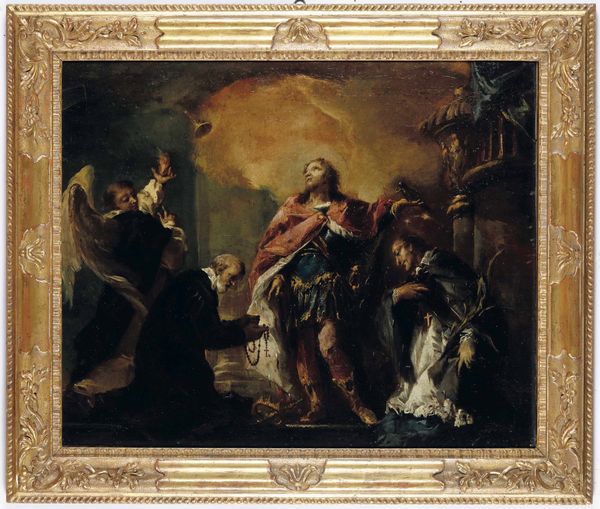 Giovanni Antonio Guardi : La conversione di Sant'Osvaldo di Northumbria  - Asta Old Masters Paintings - Associazione Nazionale - Case d'Asta italiane