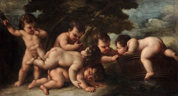 Scuola romana del XVIII secolo Gioco di putti  - Asta Old Masters Paintings - Associazione Nazionale - Case d'Asta italiane