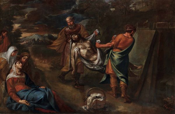 Scuola veneta del XVII secolo Deposizione di Cristo  - Asta Old Masters Paintings - Associazione Nazionale - Case d'Asta italiane