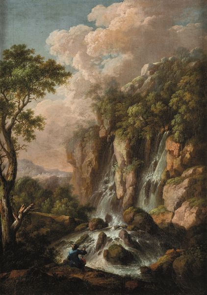 Scuola romana del XVIII secolo Paesaggio fluviale con figura  - Asta Old Masters Paintings - Associazione Nazionale - Case d'Asta italiane