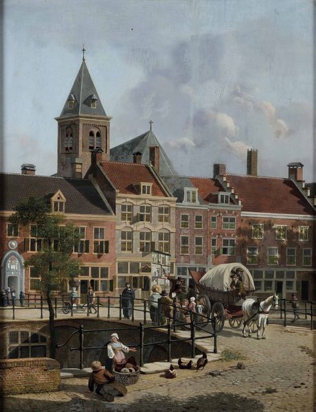 Jan Hendrik Verheyen : Scorcio di una strada di Utrecht  - Asta Old Masters Paintings - Associazione Nazionale - Case d'Asta italiane