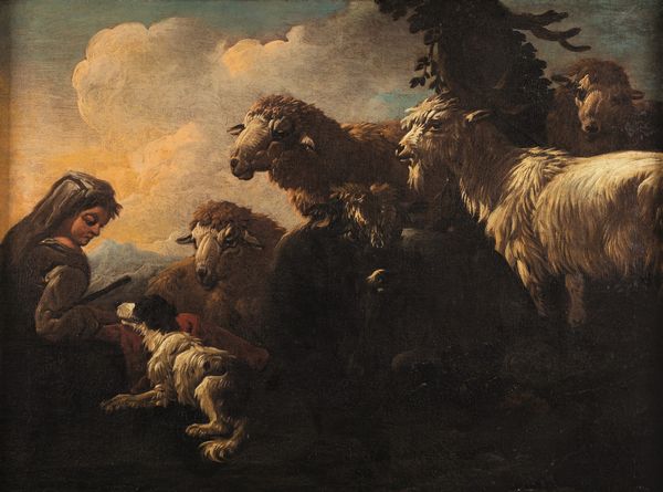 Scuola del XVII secolo Pastorella con armenti  - Asta Old Masters Paintings - Associazione Nazionale - Case d'Asta italiane