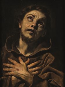 Orazio Borgianni, Ambito di : San Francesco DAssisi  - Asta Old Masters Paintings - Associazione Nazionale - Case d'Asta italiane
