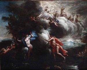 Scuola del XVIII secolo Apollo e Dafne  - Asta Old Masters Paintings - Associazione Nazionale - Case d'Asta italiane