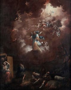 Scuola fiamminga del XVIII secolo Apparizione di un angelo  - Asta Old Masters Paintings - Associazione Nazionale - Case d'Asta italiane