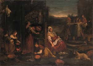Jacopo Da Ponte detto Jacopo Bassano, copia da - Cena in Emmaus