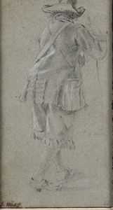 Jan Miel, Attribuito a : Figura virile di spalle  - Asta Old Masters Paintings - Associazione Nazionale - Case d'Asta italiane