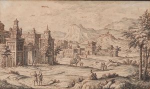 Philipp Andreas Kilian, Attribuito a - Veduta di una citt� orientale