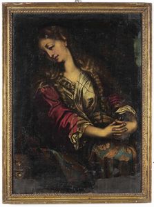 Scuola dell'Italia centrale del XVII secolo Maria Maddalena  - Asta Old Masters Paintings - Associazione Nazionale - Case d'Asta italiane