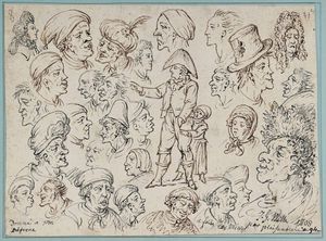 Pierre Alexandre Wille - Studi di teste di carattere