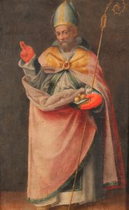 Scuola del XVI secolo San Nicola  - Asta Old Masters Paintings - Associazione Nazionale - Case d'Asta italiane