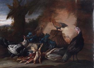 Giorgio Duranti : Paesaggi con galline e tacchini  - Asta Old Masters Paintings - Associazione Nazionale - Case d'Asta italiane