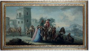 Pieter Mauritz Bolckman : L'arrivo dellindovino al villaggio  - Asta Old Masters Paintings - Associazione Nazionale - Case d'Asta italiane