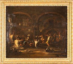 Alessandro Magnasco : Interni con famiglia di zingari  - Asta Old Masters Paintings - Associazione Nazionale - Case d'Asta italiane