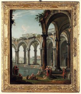 Antonio Joli : La piscina di Betsabea  - Asta Old Masters Paintings - Associazione Nazionale - Case d'Asta italiane