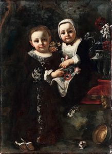 Scuola italiana del XVII secolo Ritratto di bambini  - Asta Old Masters Paintings - Associazione Nazionale - Case d'Asta italiane