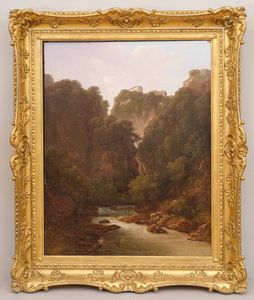 Giambattista Bassi : Paesaggio fluviale con figura  - Asta Old Masters Paintings - Associazione Nazionale - Case d'Asta italiane