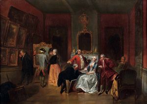 Herman Frederik Carel Ten Kate : Nella galleria dell'antiquario  - Asta Old Masters Paintings - Associazione Nazionale - Case d'Asta italiane