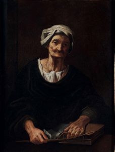 Pietro Bellotti, Ambito di : Ritratto di anziana  - Asta Old Masters Paintings - Associazione Nazionale - Case d'Asta italiane