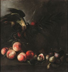 Scuola del XVII secolo Nature morte con pappagalli e frutta  - Asta Old Masters Paintings - Associazione Nazionale - Case d'Asta italiane