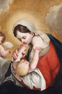 Antonio Bellucci, Attribuito a : Madonna con Bambino e angeli  - Asta Old Masters Paintings - Associazione Nazionale - Case d'Asta italiane