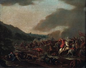 Ilario Giacinto Mercanti detto lo Spolverini, Attribuito a - Scontro di cavalleria