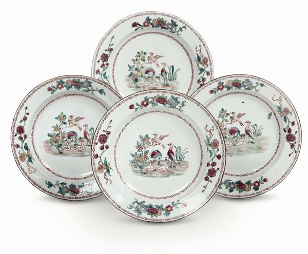 Quattro piatti<BR>Doccia, Manifattura Ginori, 1770-1780 circa  - Asta Maioliche e Porcellane - Associazione Nazionale - Case d'Asta italiane