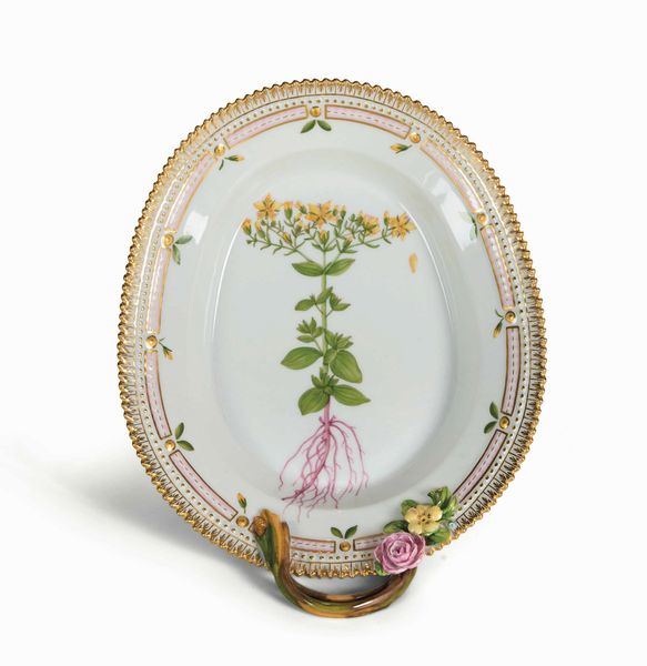 Vassoietto dal Servizio Flora Danica<BR>Danimarca, Manifattura Royal Copenhagen, 1962  - Asta Maioliche e Porcellane - Associazione Nazionale - Case d'Asta italiane