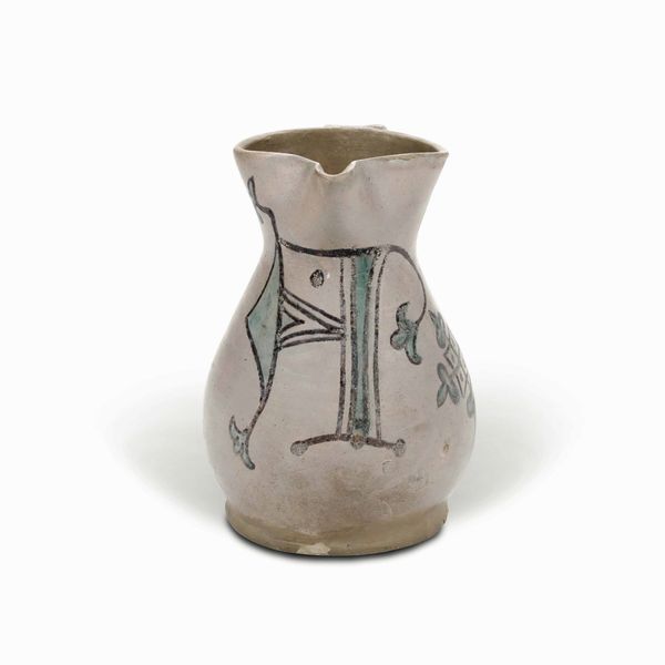 Boccale <BR>Probabilmente Faenza, verso la fine del XIV secolo  - Asta Maioliche e Porcellane - Associazione Nazionale - Case d'Asta italiane