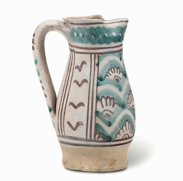 Boccale <BR>Romagna, probabilmente Faenza, fine del XIV secolo (?)  - Asta Maioliche e Porcellane - Associazione Nazionale - Case d'Asta italiane