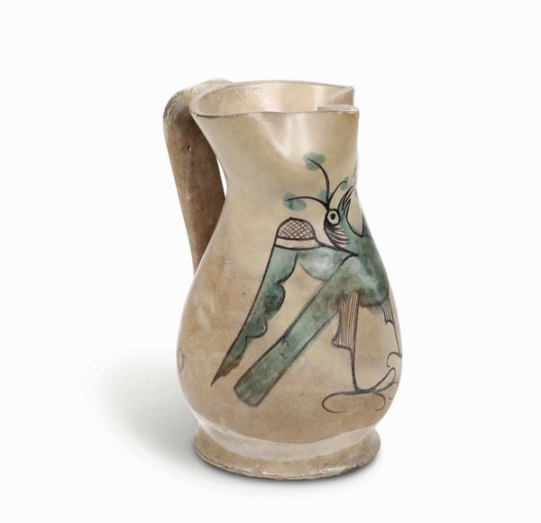 Boccale <BR>Probabilmente Faenza, fine del XIV secolo  - Asta Maioliche e Porcellane - Associazione Nazionale - Case d'Asta italiane