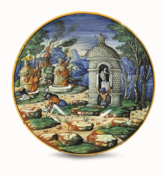 Piatto<BR>Urbino, bottega di Guido Durantino, 1540-1560<BR>  - Asta Maioliche e Porcellane - Associazione Nazionale - Case d'Asta italiane