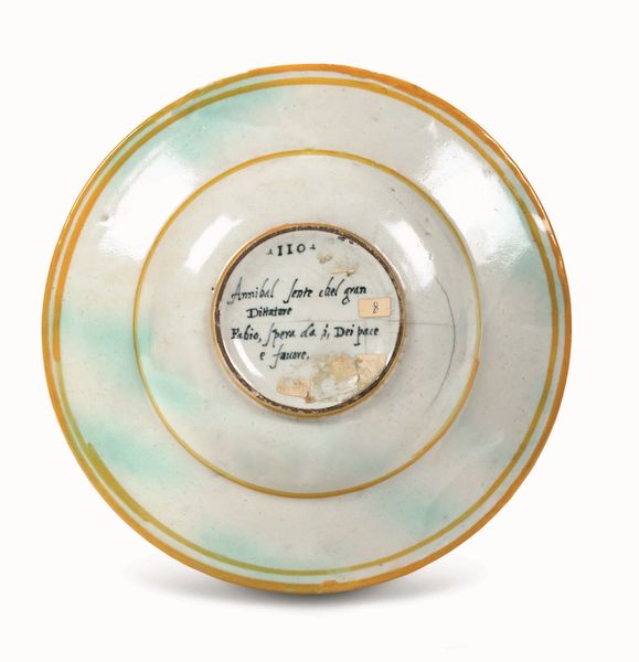 Piatto<BR>Urbino, bottega di Guido Durantino, 1540-1560<BR>  - Asta Maioliche e Porcellane - Associazione Nazionale - Case d'Asta italiane