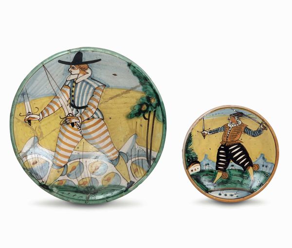 Due piatti<BR>Montelupo, XVII secolo<BR>  - Asta Maioliche e Porcellane - Associazione Nazionale - Case d'Asta italiane
