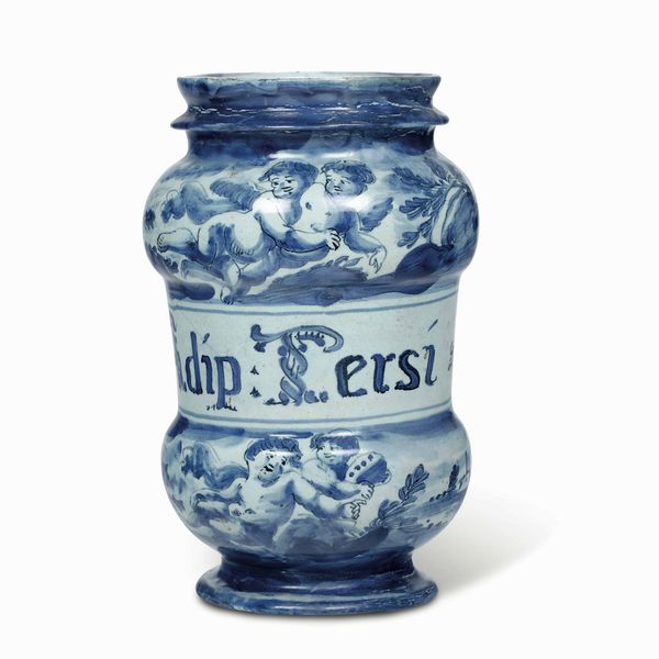 Albarello<BR>Savona, Manifattura Chiodo, inizio del XVIII secolo<BR>  - Asta Maioliche e Porcellane - Associazione Nazionale - Case d'Asta italiane