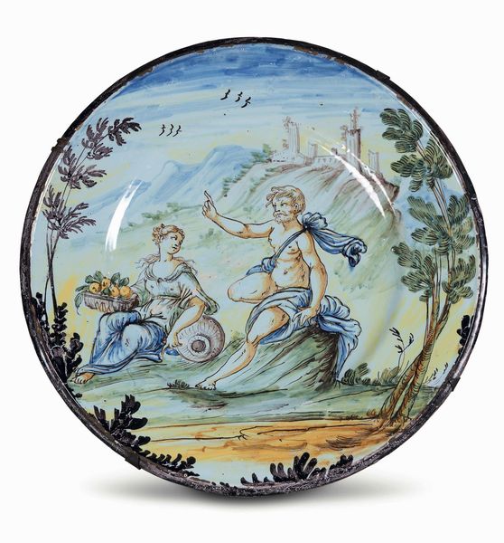 Grande piatto<BR>Lodi, 1740 circa <BR>  - Asta Maioliche e Porcellane - Associazione Nazionale - Case d'Asta italiane