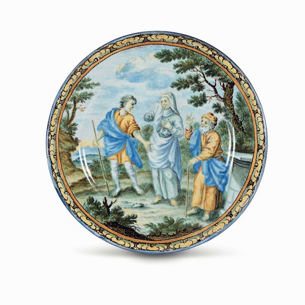 Piccolo piatto<BR>Castelli, met del XVIII secolo<BR>  - Asta Maioliche e Porcellane - Associazione Nazionale - Case d'Asta italiane