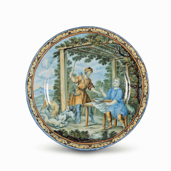 Piccolo piatto<BR>Castelli, verso la met del XVIII secolo<BR>  - Asta Maioliche e Porcellane - Associazione Nazionale - Case d'Asta italiane