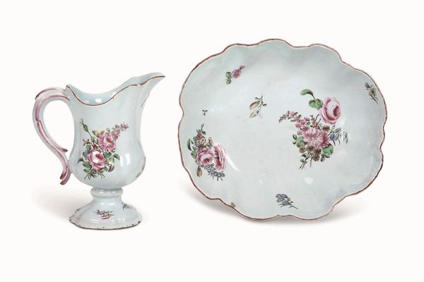 Vasca con versatore <BR>Veneto (forse Venezia, Manifattura Cozzi), ultimo ventennio del Settecento<BR>  - Asta Maioliche e Porcellane - Associazione Nazionale - Case d'Asta italiane