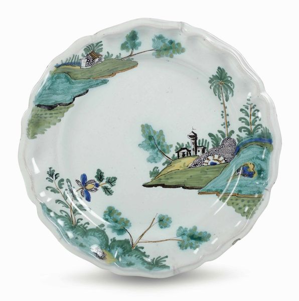 Piatto<BR>Faenza, Manifattura Ferniani, ultimo quarto del XVIII secolo<BR>  - Asta Maioliche e Porcellane - Associazione Nazionale - Case d'Asta italiane