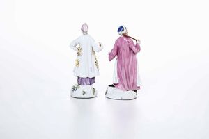 Coppia di figurine  <BR>Meissen, 1750 circa <BR>Modelli di Johann Joachim Kaendler e Peter Reinicke  - Asta Maioliche e Porcellane - Associazione Nazionale - Case d'Asta italiane