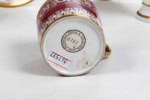 Due tazze con piattino<BR>Doccia, Manifattura Ginori, verso il 1830<BR>  - Asta Maioliche e Porcellane - Associazione Nazionale - Case d'Asta italiane
