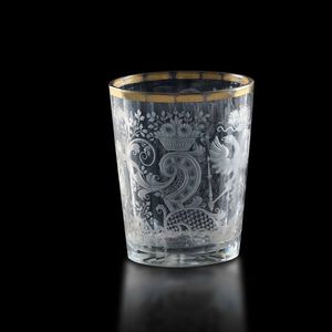 Bicchiere<BR>Probabilmente Boemia, XVIII secolo<BR>  - Asta Maioliche e Porcellane - Associazione Nazionale - Case d'Asta italiane